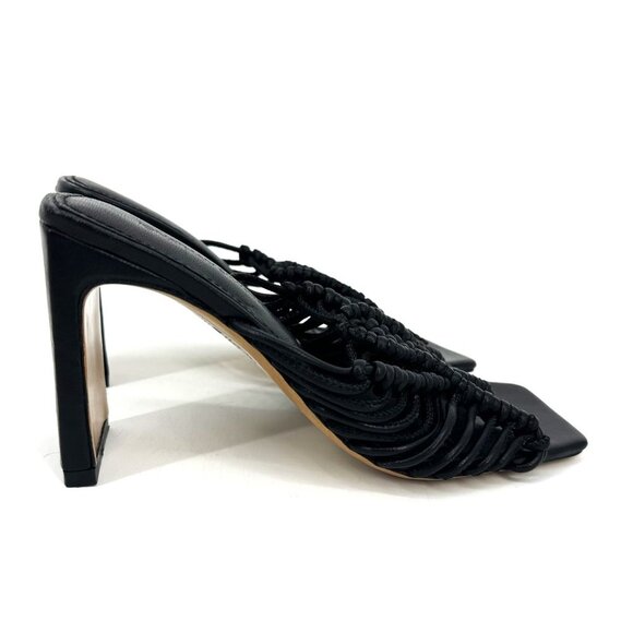 NWOB Jonathan Simkhai Audra Macrame Heeled Square Toe Sandals Black 37 US 7 - Picture 5 of 11
